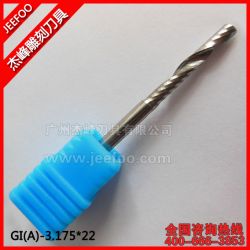 3.175 * 22 Metal Duro único Flauta Sprial Bitwith Alemanha K55, fresas CNC com belo efeito o corte de uma série