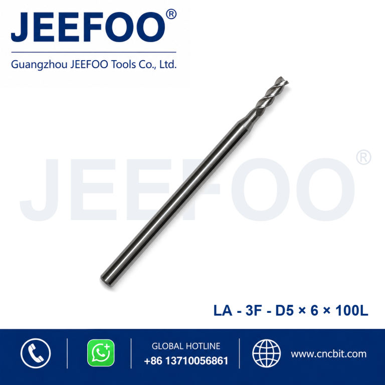 Fresa de topo quadrada de alumínio de 3 gumes 5x6x100L para fresagem CNC profunda