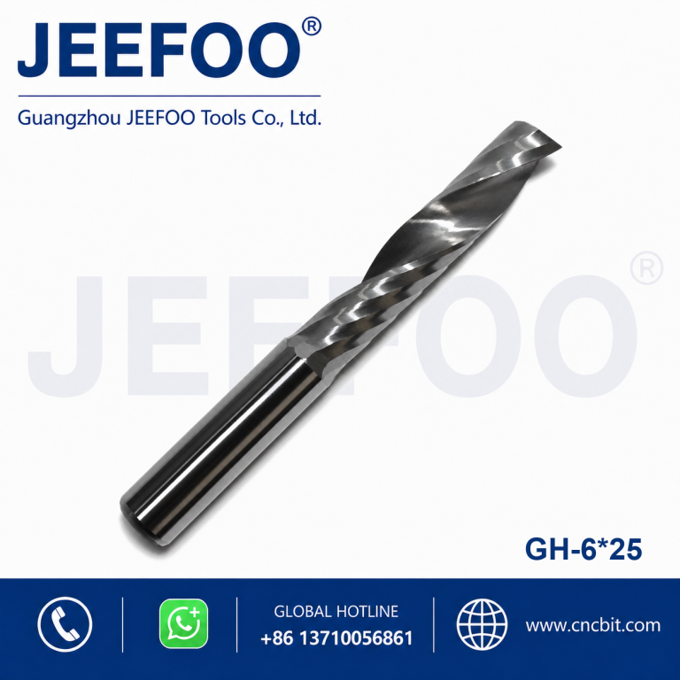 6x25 Solid Carbide GH-One Single Flute Spiral Milling Bit CNC Woodworking Engraving Cutter product image