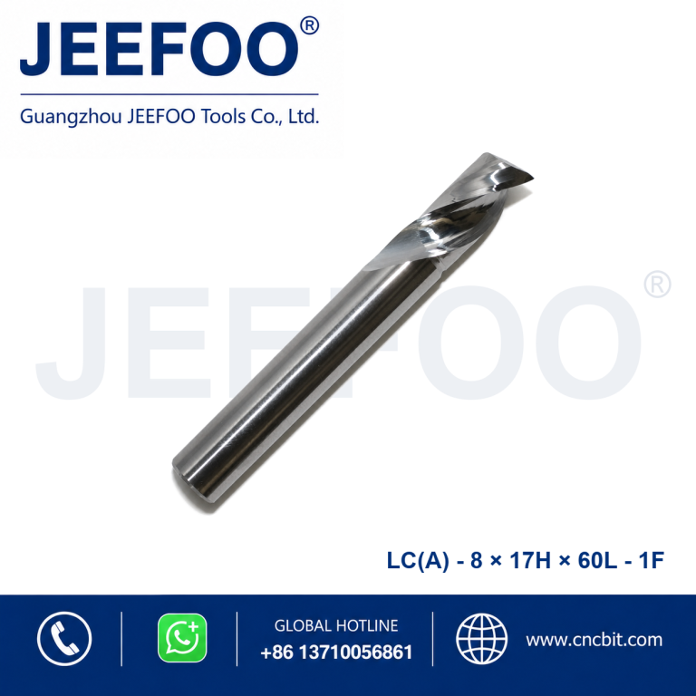 Fresa de topo de canal único 8x17x60L para alumínio para corte CNC suave