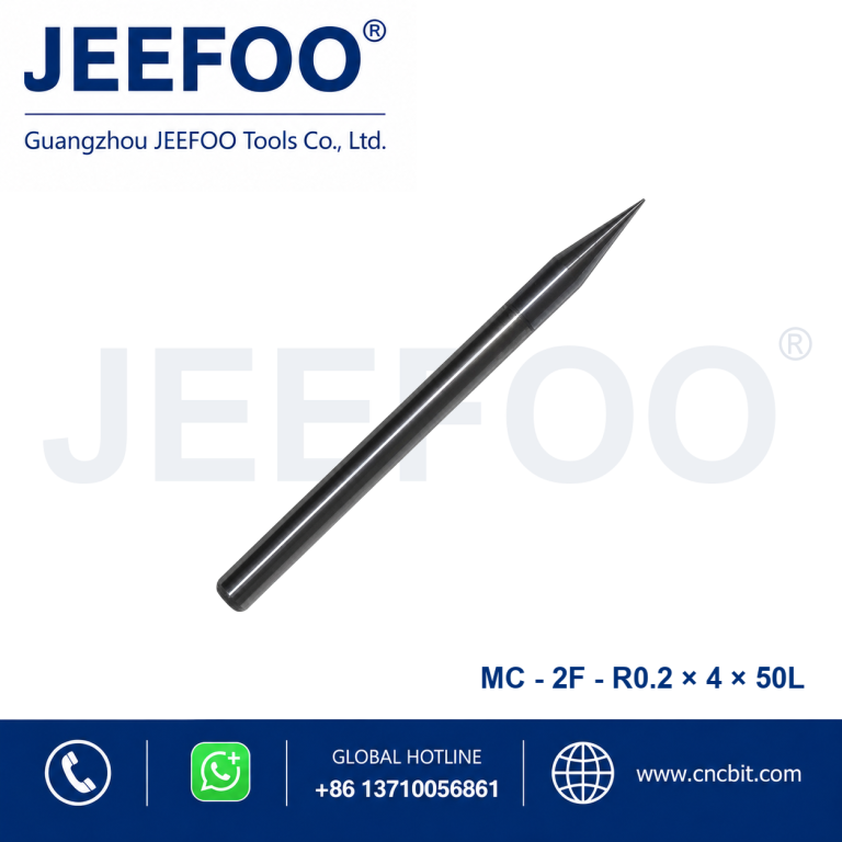 Fresa esférica de metal duro integral 2FxR0.2x4x50L para maquinagem CNC de metal