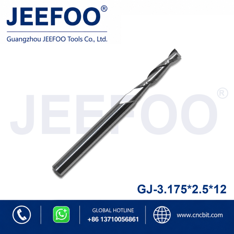 3.175x2.5x12 Two Spiral Flute Bits - Flutes End Mill Cutters, Cutting Tool Bits, Carving Tools,,CNC cutting tools ,CNC blade product image