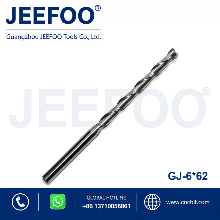 6x62 Two Spiral Flute Bits - Two Flutes Carbide Mill Spiral Cutter Wood CNC Router Bits Cutting Tools for CNC Machine Engraving product image
