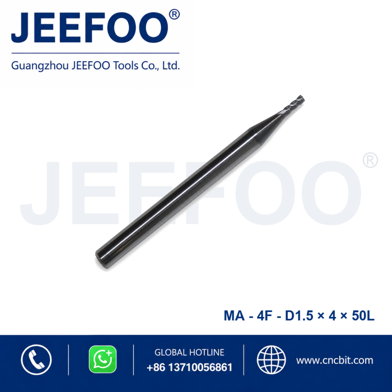 Fresa de topo quadrada em metal duro integral 4Fx1.5x4x50L para maquinação de metal em CNC