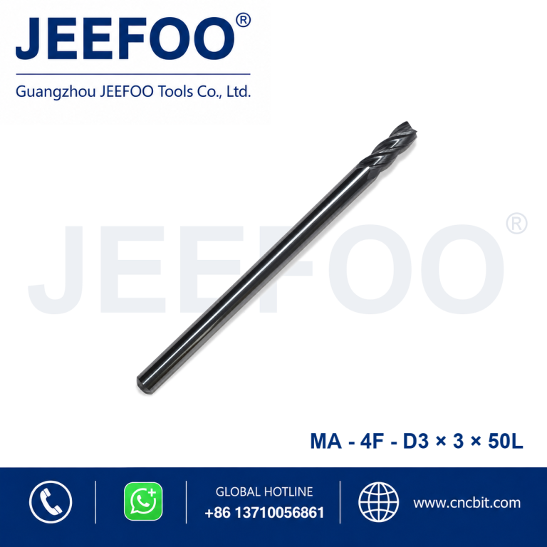 4Fx3x3x50L Fresa de Topo Quadrada em Metal Duro para Maquinação CNC de Metal