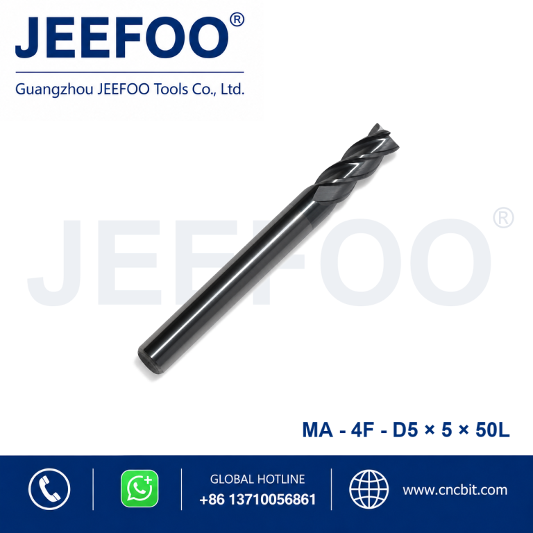 Fresa de topo quadrada em metal duro integral 4Fx5x5x50L para maquinagem de metais CNC