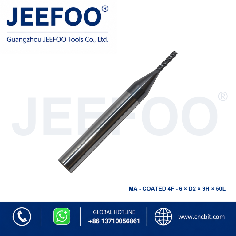 Fresa de topo quadrada em metal duro integral Coatedx6x2x9x50L para maquinagem de metal CNC