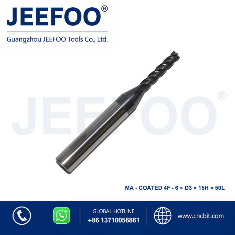 Fresa de topo quadrada em carboneto maciço Coatedx6x3x15x50L para maquinação CNC de metais