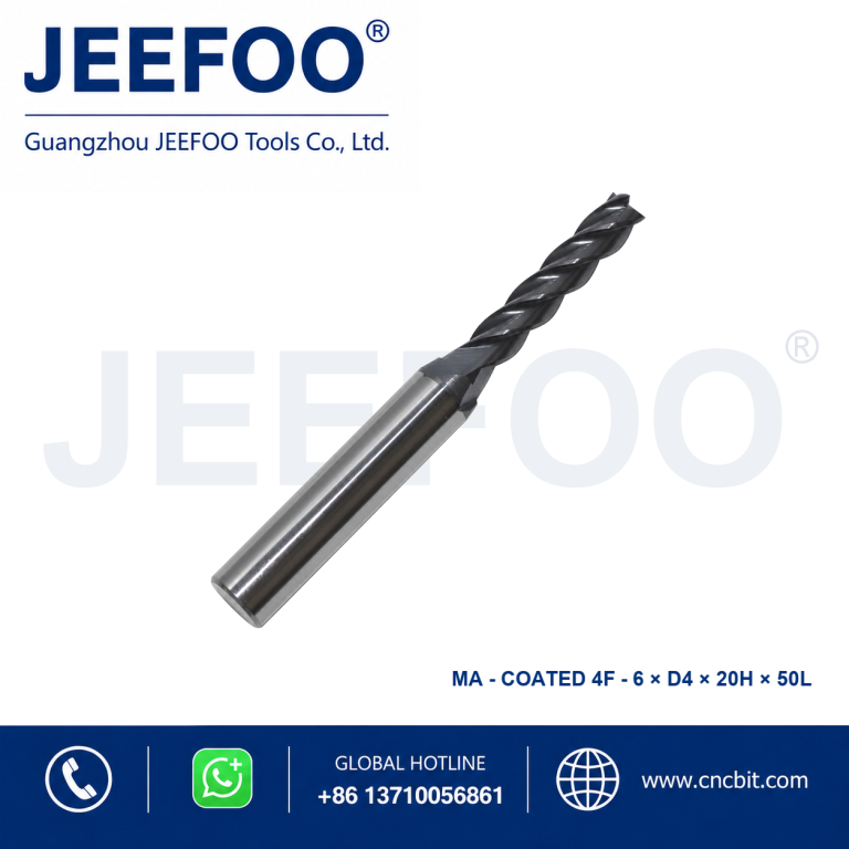 Fresa de topo quadrada em metal duro integral Coatedx6x4x20x50 para maquinagem de metal CNC